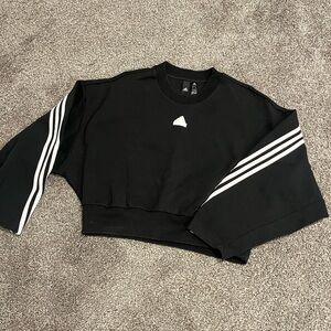 Adidas Black Ribbed Collar Top